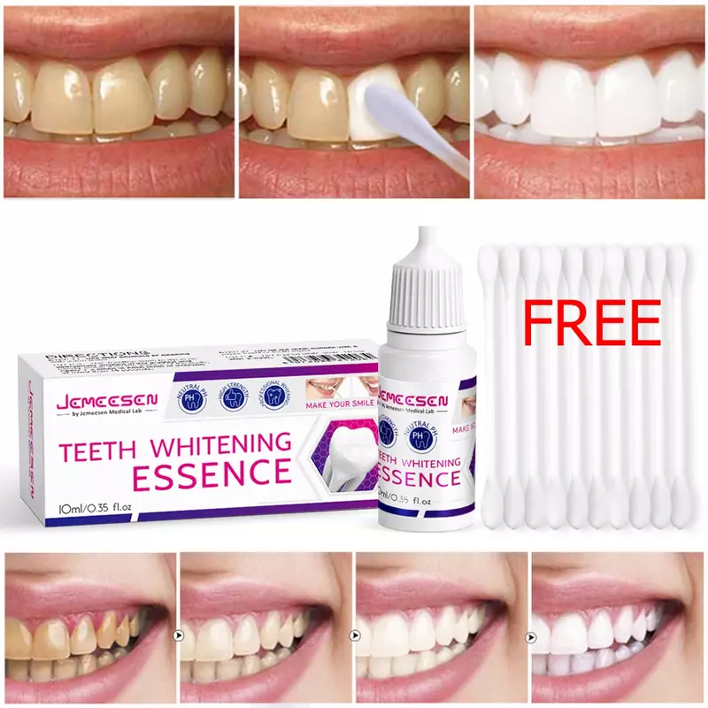 Jemeesen Teeth Whitening Essence Removing Yellow Teeth Deep Cleaning Cigarette Tooth Stains Oral Cleaning Hygiene Fresh Breath