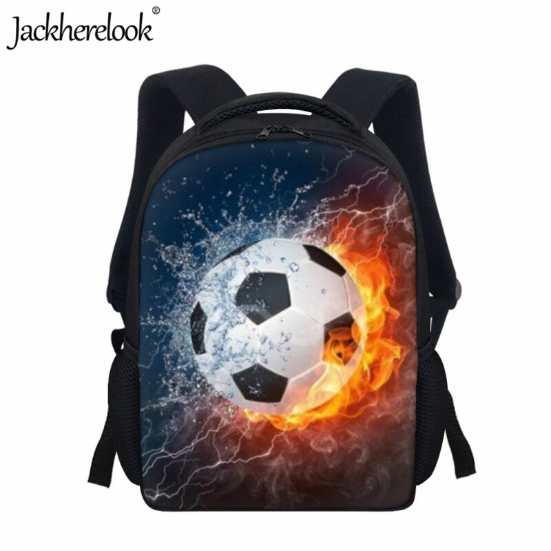 Jackherelook Art Design Football Pattern School Bag Fashion Boys Trendy Book Bags Cool Backpack Children's Daily Travel Knapsack