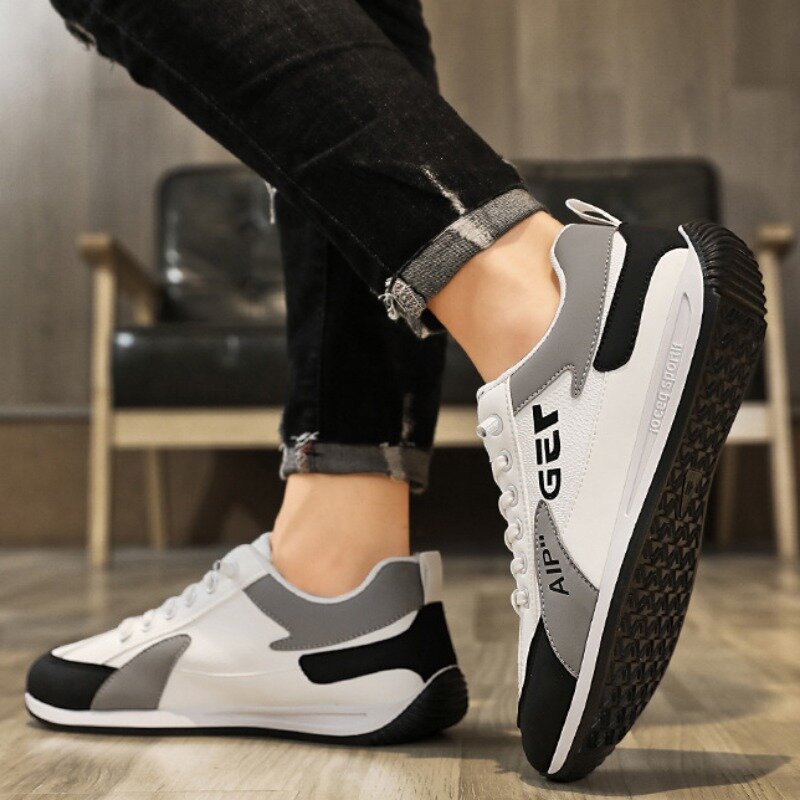 2024 Merk Heren Sneakers Mode Lederen Casualshoes Lichtgewicht Loopschoenen Comfortabele Wandelschoen Platform Gevulkaniseerde Schoenen