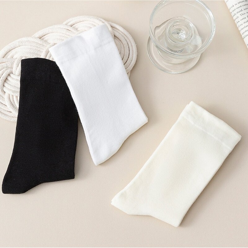 E15E Dames Japanse stijl katoen Casual Sokken Ademend Stretch Lente Zomer Ijs Zijde Slouch Scrunch Middenbuis Sokken