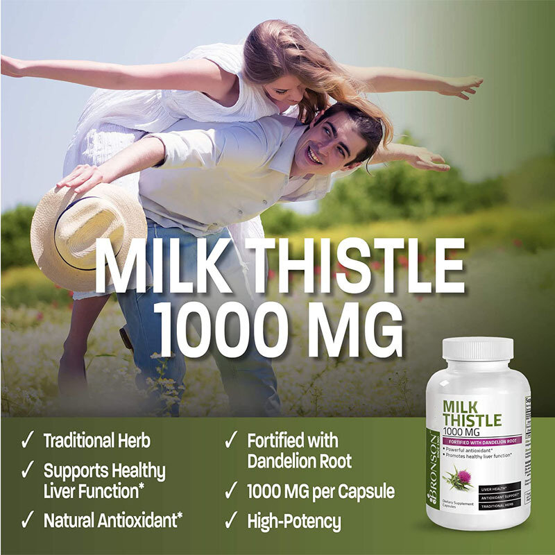 120 buah ekstrak Thistle susu alami nutrisi hati dan kapsul pelindung hati membantu perbaikan mendukung detoksifikasi hati