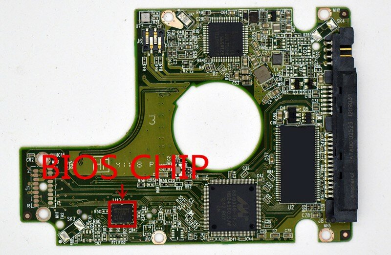 Western Digital hard disk circuit board / 2060-771823-000 REV A , 2060-771823-000 REV P1 / 771823-200 , 771823-300 WD10JPVT