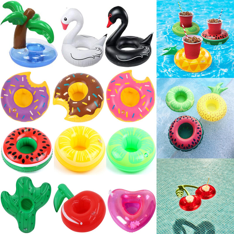 Bar Coaster Mainan Anak-anak Kolam Floaties Minuman Mengapung Pemegang Minuman Tiup Kolam Renang Mengambang Coaster Cangkir Tiup