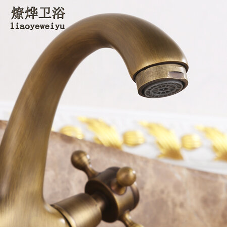 Archaistic Faucet Copper European Style Basin Faucet Retro Hot and Cold Faucet Single Hole Washbasin Faucet