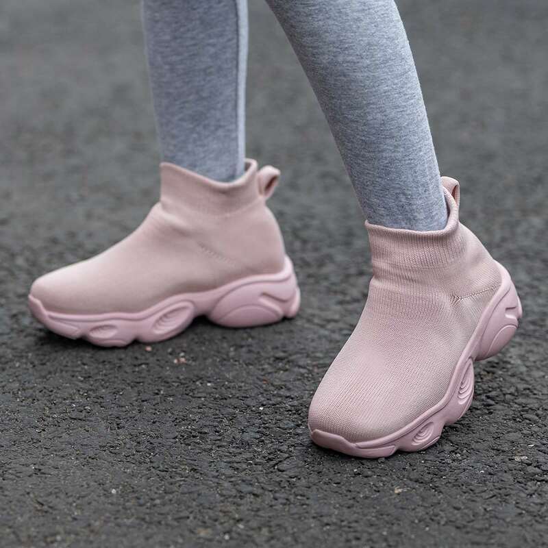 MWY Kids Boots Girl Boy Non slip Children Sport Shoe Child Sock Boots Kids Shoes Boys Sneakers Casual Shoes chaussure Size 26-38