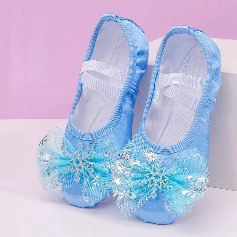 Piękne z miękkimi podeszwami taneczne księżniczki buty baletowe dzieci dziewczynki kot pazur chińskie baleriny ćwiczenia buty