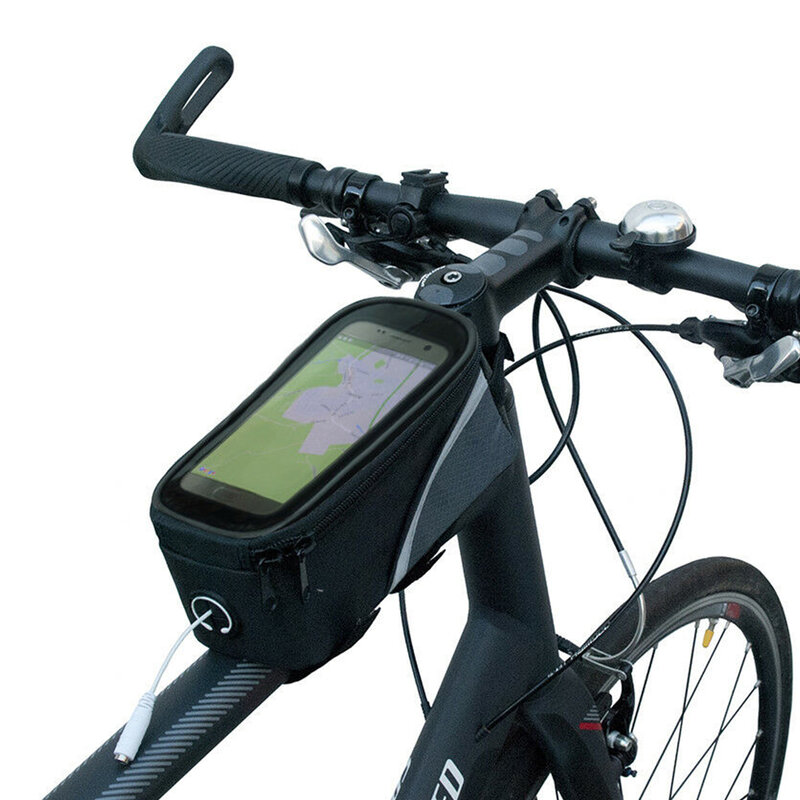 防水バッグ自転車フレームフロントトップチューブバッグサイクリングタッチ携帯電話の画面携帯電話mtbマウンテンロードバイクバッグ