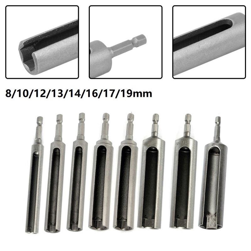Hexagon Tools Slotted Extension Driver Driver Bit 1/4 Accessories Chrome Vanadium Steel Slotted Extension Driver