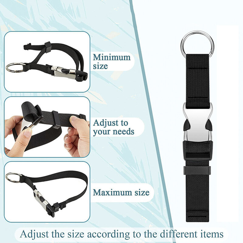 1 PC Portable Black Nylon Luggage Straps Suitcase Belts Holder Gripper Add Bag Handbag Clip Use To Carry Multitool