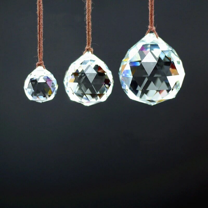 Sfera sfaccettata in vetro trasparente da 15mm 1 pezzo per lampadari Shinning Prism Pendant in vendita Rainbow Light