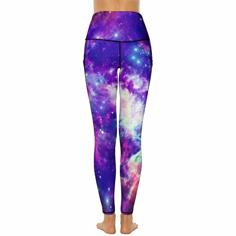 Colorful Galaxy Leggings Sexy Flaming Star Nebula Push Up Yoga Pants Novelty Elastic Leggins Lady Design Gym Sport Legging