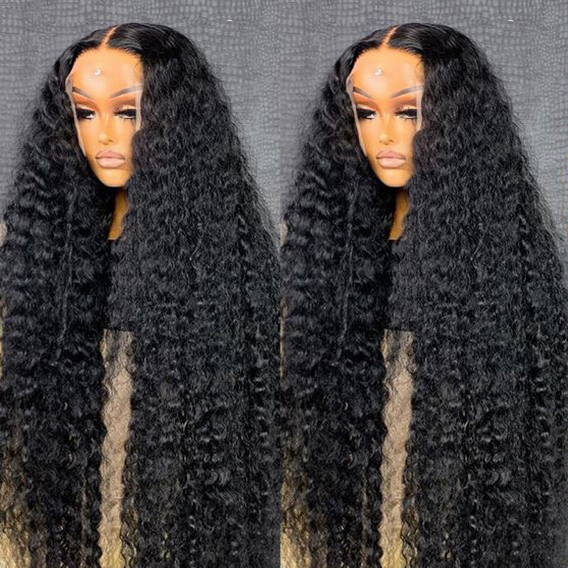 180Density 26“ Long Soft Natural Black Glueless Kinky Curly Lace Front Wig For Women BabyHair Preplucked Heat Resistant Daily