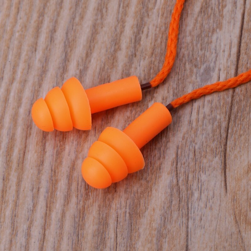 Bouchons d'oreille filaires en Silicone souple, capuchons réduction du bruit, protège-oreilles pour protection auditive