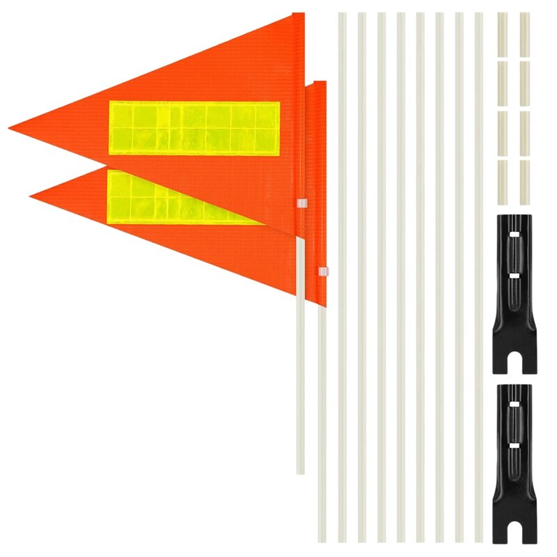 Fietsveiligheid Vlaggenmast, Verbindende Veiligheidsvlag Met Fietsmontagebeugel, In Hoogte Verstelbare Veiligheidsvlag Voor Fietsen