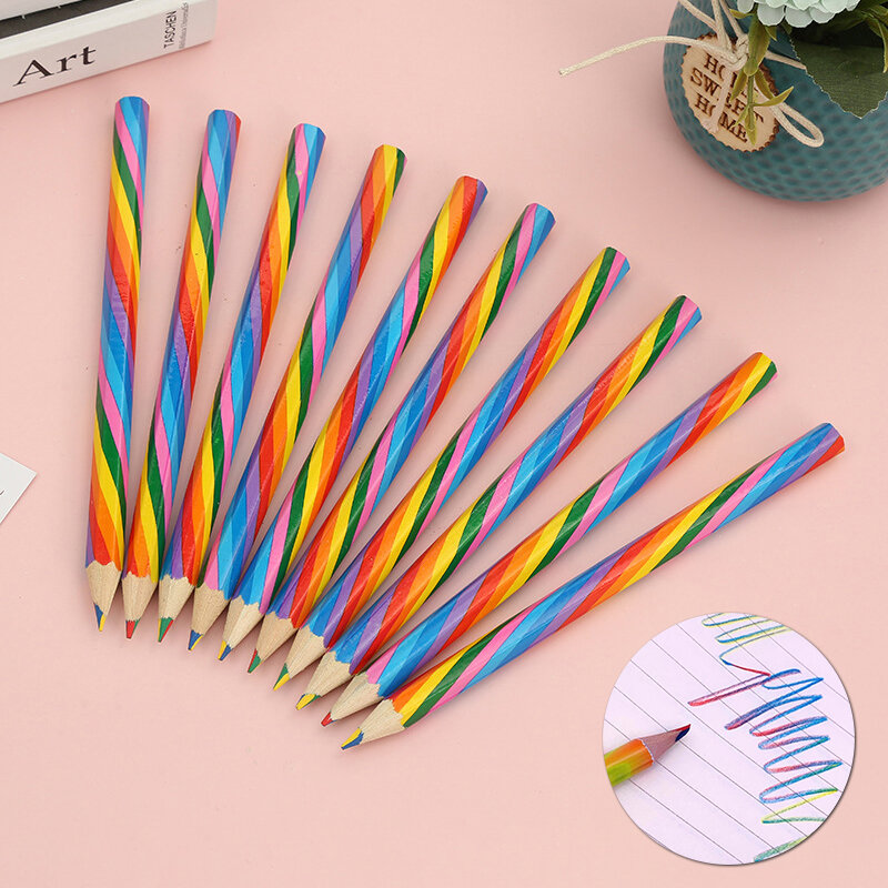 1Pc Rainbow Pencil Four-color Core Pencil Stationery Graffiti Drawing Painting Tool Office School Supplies