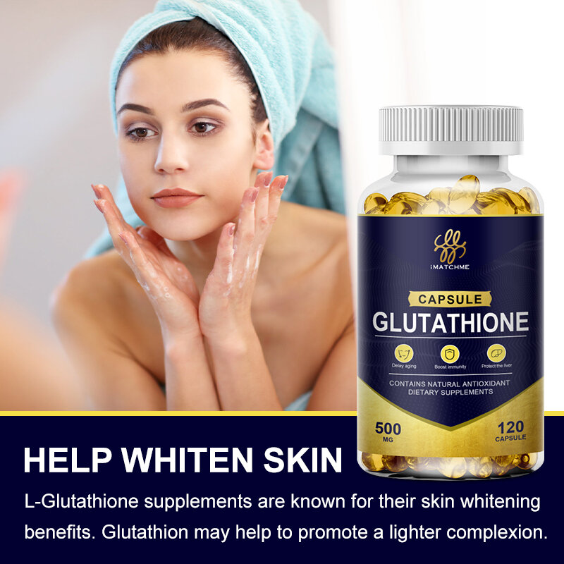 Suplemen diet kapsul Glutathione Collagen, untuk pemutih perawatan kulit kecantikan anti-penuaan kulit wajah montok, dukungan kesehatan