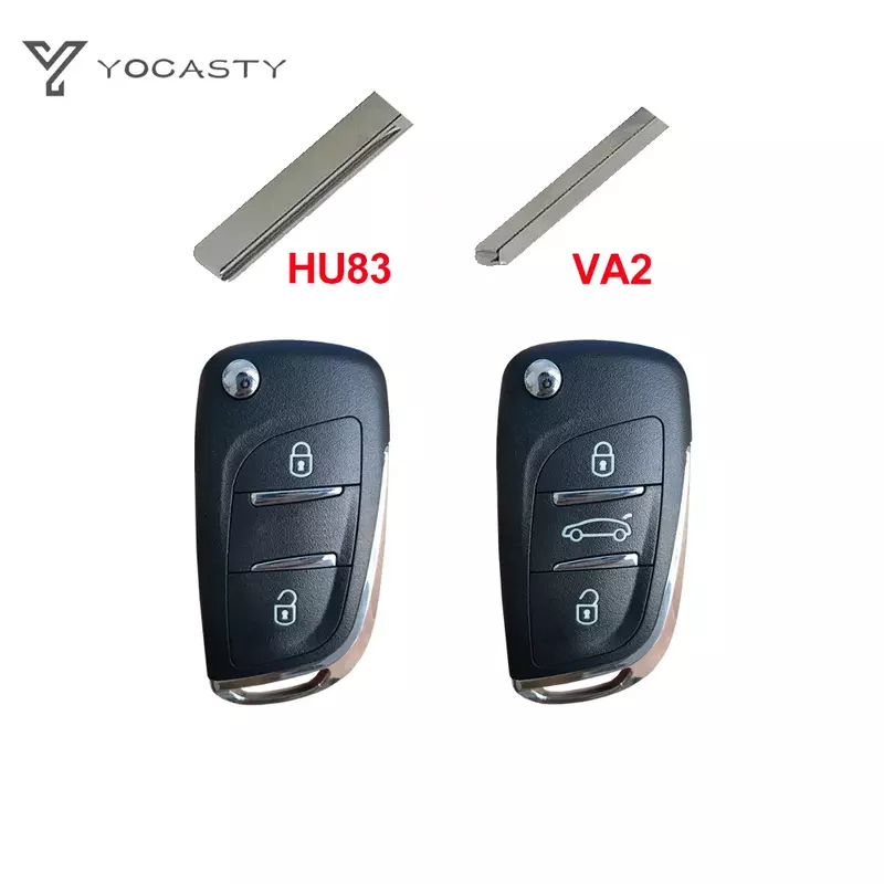 Yoshity-carcasa de llave de coche remota modificada, funda abatible para Citroen C2, C3, C4, C5, Berlingo, Peugeot 207, 307, 308, 407, 607, HU83, VA2