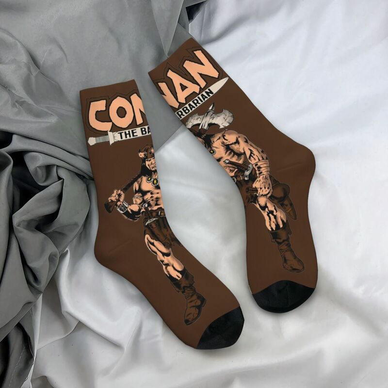 Conan The Destroy CONAN THE BARBARIAN Meias para homens e mulheres, meias gráficas fofas, acessórios de moda, primavera, outono, inverno