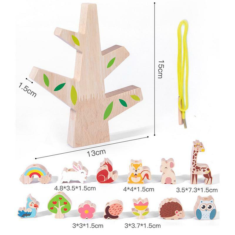 Wooden Toys Stacking Game Early Education Forest Balance String