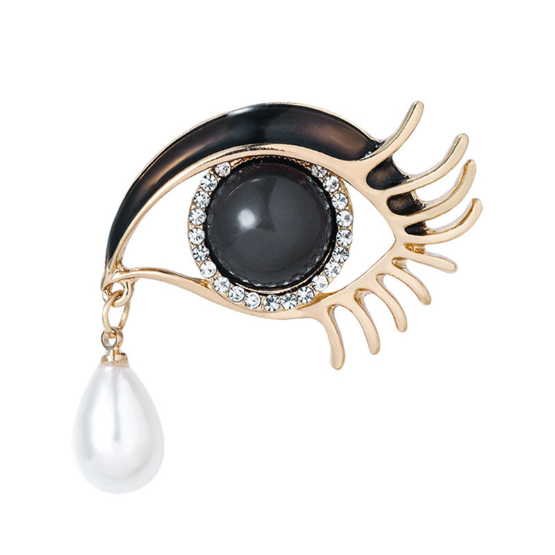Waterdrop Crystal Eyes Broches Para Mulheres Strass Esmalte 4 cores Olhos Escritório Causal Broche Pinos Presentes