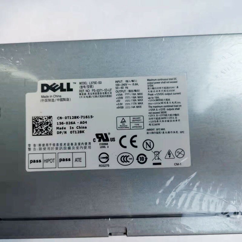 Fuente de alimentación para Dell PowerEdge T310, 375W, N375E-01, T122K, 0T122K, T128K, 0T128K
