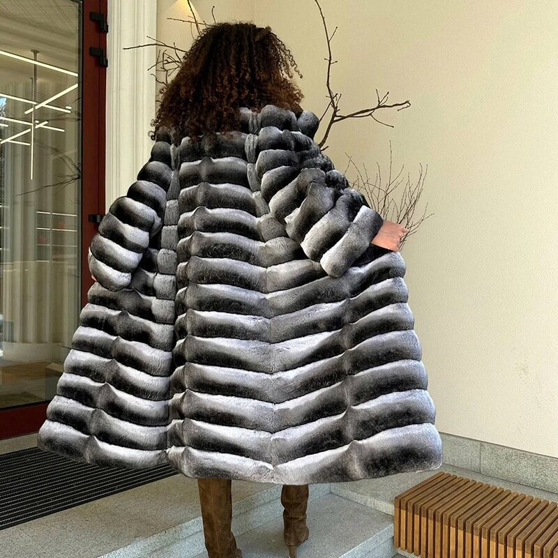 여성용 천연 렉스 토끼 모피 코트, 짧은 모피 재킷, 친칠라 모피 베스트 셀러, 진짜 모피 재킷, 겨울