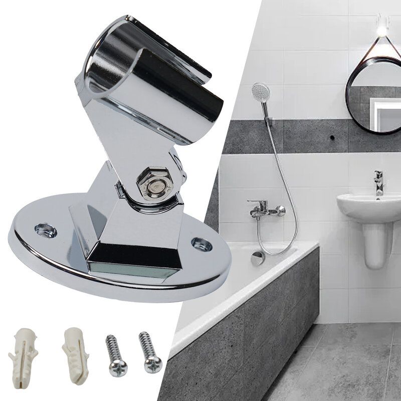 Suporte ajustável do chuveiro Base fixa, montagem universal na parede, suporte de cabeça, pulverizador portátil, suporte para banheiro