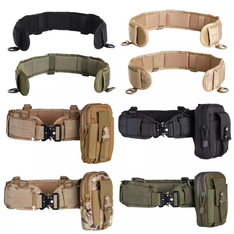 Multifunction Outdoor MOLLE Tactical Battle Belt Hunting Set Belt Military Inner Waist Belt With Phone Tool Bag For CS Shooting