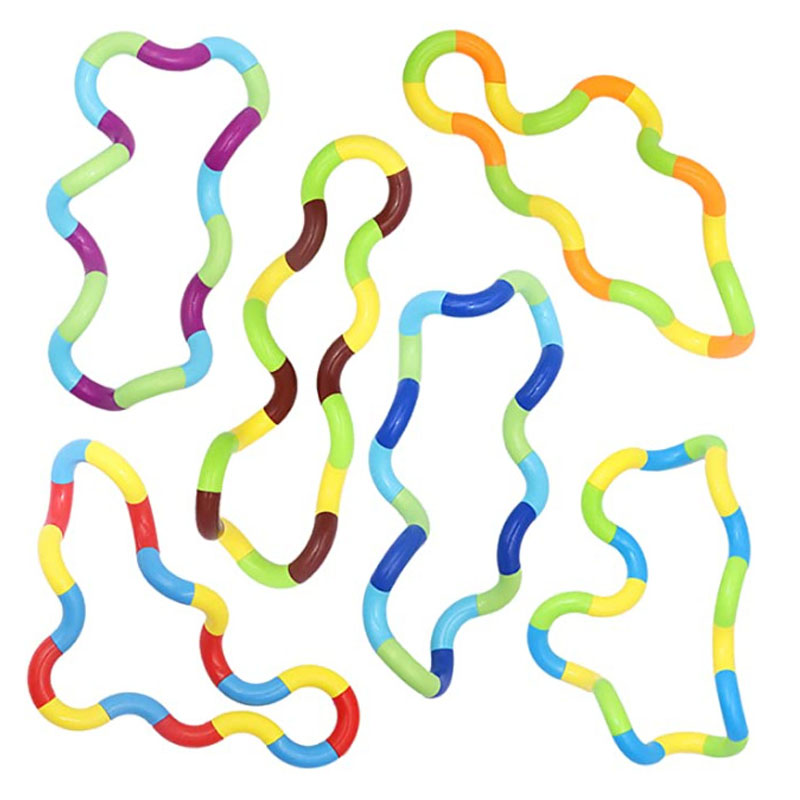 3 Stück Tangle Seil Twist Zappeln Spielzeug Regenbogen Kreis sensorische Autismus Therapie Jouet Anti Stress Enfant Juguete Antiestres Niños
