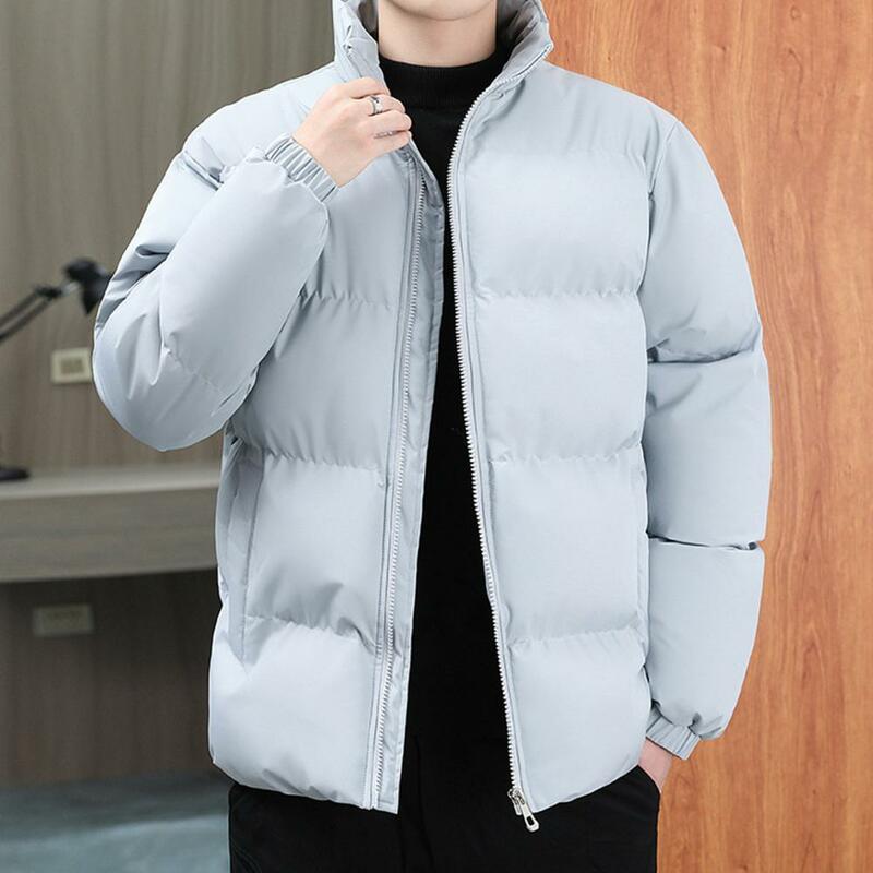 Abrigo de algodón de Color sólido para hombre, chaqueta gruesa, cálida, impermeable, Parke, otoño e invierno, 2023
