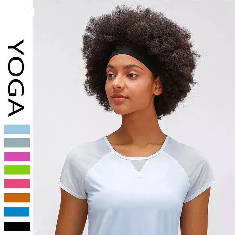 Banda para el cabello deportiva de Yoga para hombres y mujeres, banda para el cabello de alta elasticidad, Color sólido, absorción de humedad, correr al aire libre, Fitness