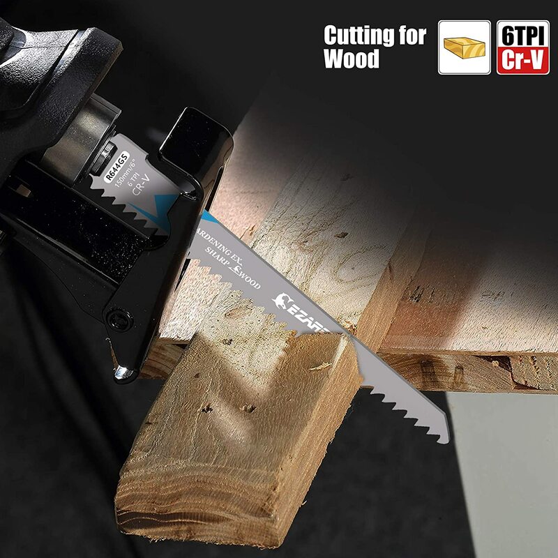 EZARC Set pisau gergaji bolak-balik, 6 inci 150mm, Set pisau gergaji saber penghancur bi-metal 12 buah untuk memotong logam dan kayu