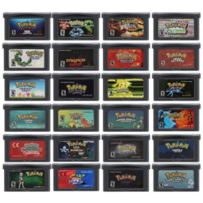 Video Game Console Card, Série Pokemon, GBA Cartucho de Jogo, Capítulo Vermelho Amaldiçoado Moemon Vermelho Esmeralda para GBA NDS, 32 Bit