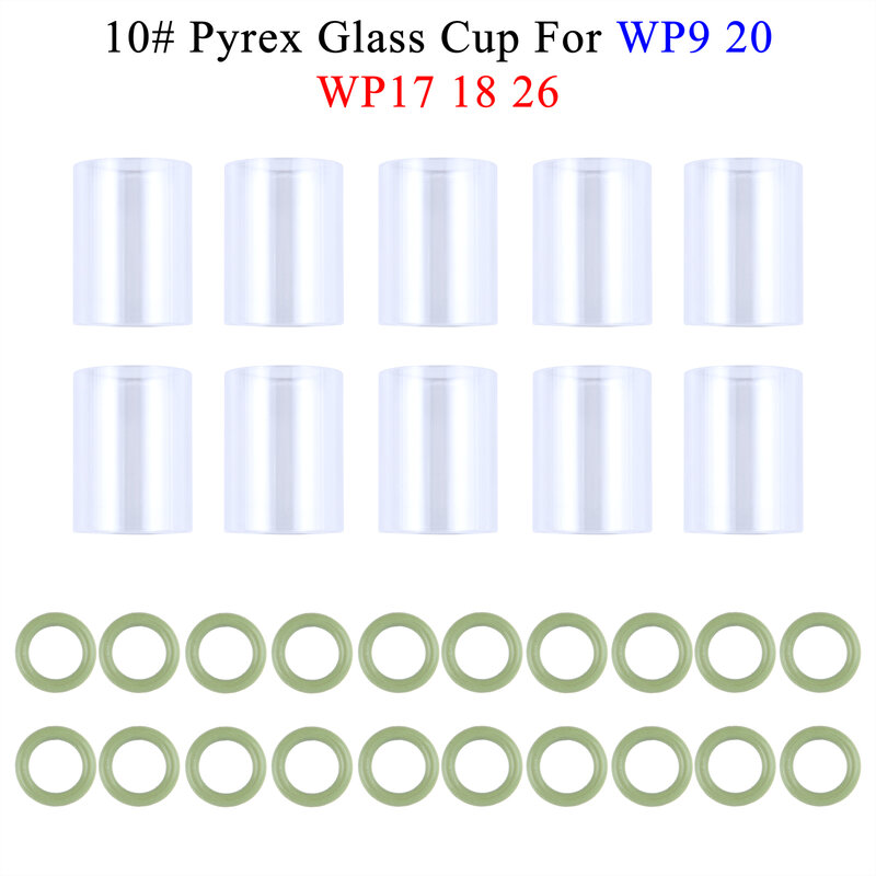 TIG10 # อุณหภูมิแก้วโปร่งใส Visualize อุณหภูมิ O-แหวนสำหรับ WP9/17/18/20/26 stubby Gas Lens วัสดุสิ้นเปลือง