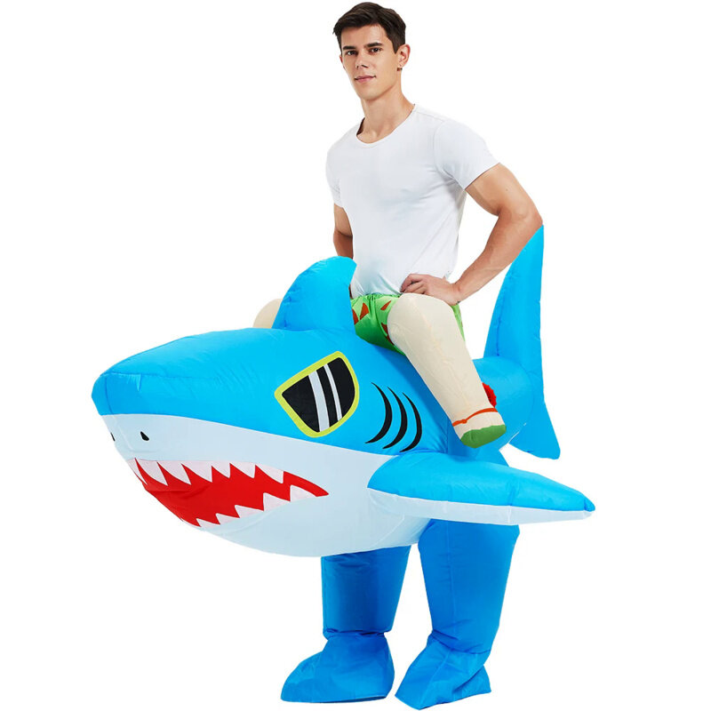 Costumes Gonflables de Requin Bleu pour Enfant et Adulte, Mascotte de Dessin Animé, Costume de Cosplay de ixd'Halloween, Nouvelle Collection