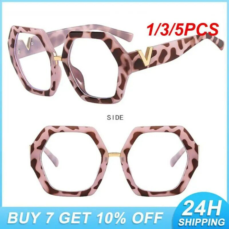 Gafas transparentes poligonales para hombre y mujer, lentes de ordenador, espejo plano poligonal, Retro, 1/3/5 piezas