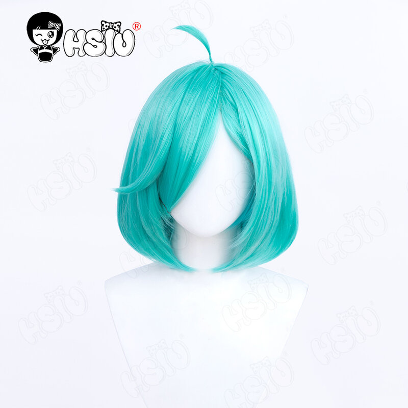 Anemo Nemo Wig Cosplay Anime saya kagumi Wig cosplay perempuan ajaib HSIU 30cm rambut pendek hijau biru Wig sintetis + topi Wig