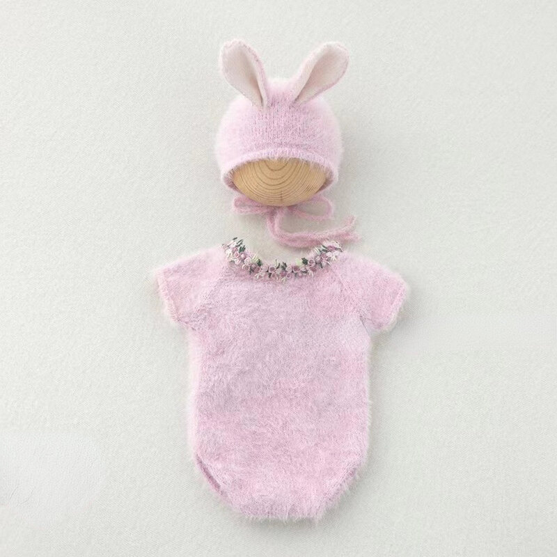 Vestito da coniglio neonato puntelli per fotografia per bambini servizio fotografico per bambini vestito in lana lavorata a maglia fotografia accessori per riprese