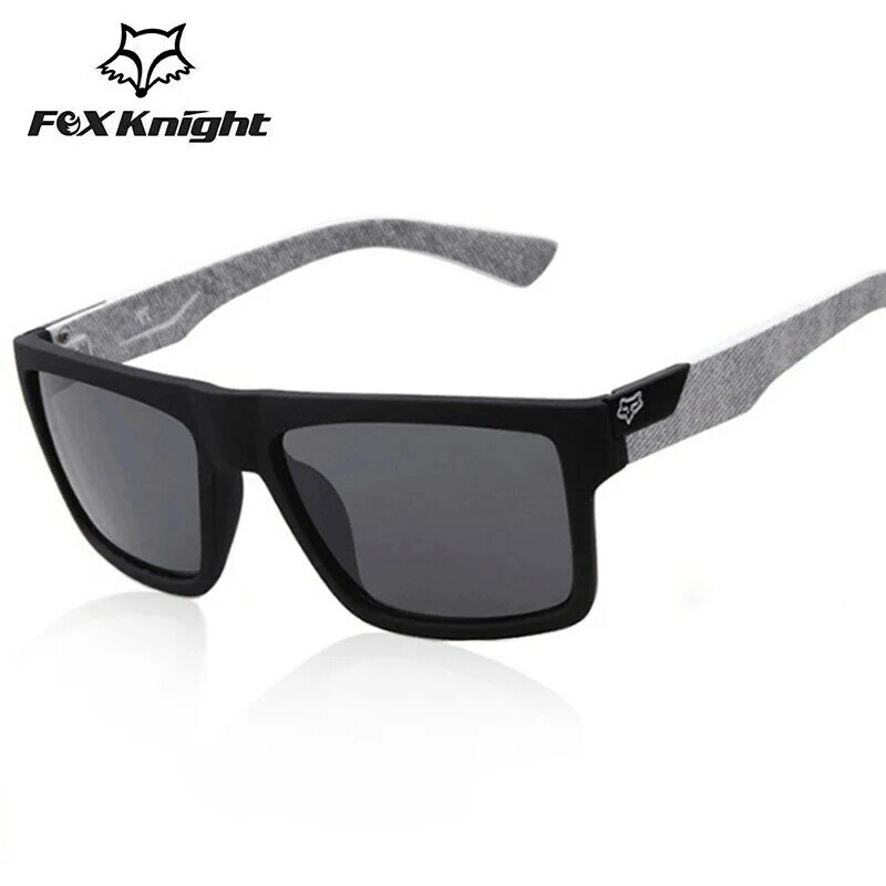 Fox Knight-Óculos de sol quadrados para homens e mulheres, óculos de esportes espelho UV400, óculos para dirigir, marca designer