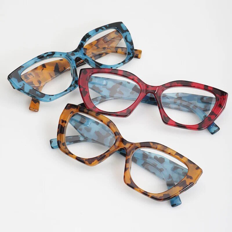 Модные очки для дальнозоркости с леопардовым принтом и квадратной оправой