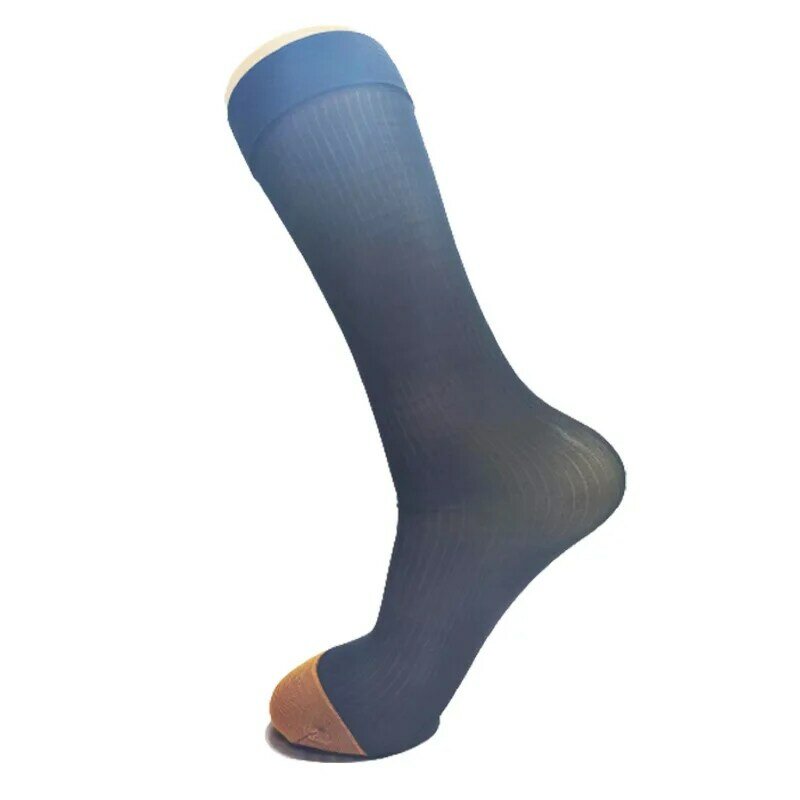 Дышащие мягкие черные деловые мужские носки из чесаного хлопка в новом стиле, широкие мужские носки с золотым верхом, большие размеры