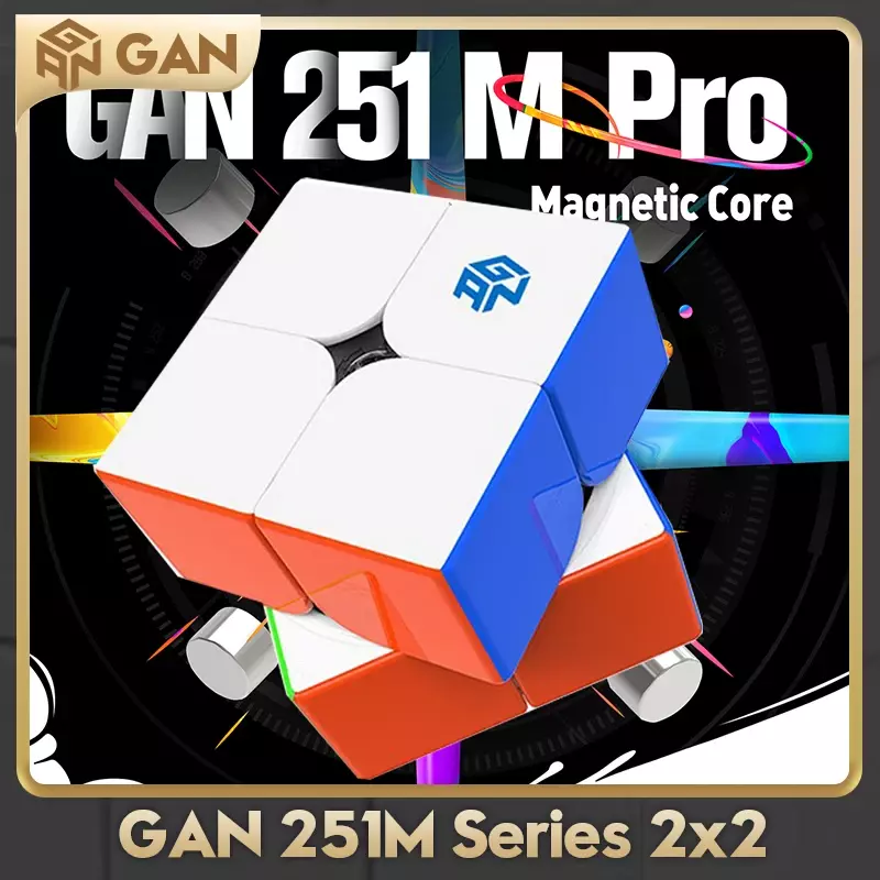 Cubefun ลูกบาศก์แม่เหล็ก GAN251 M Leap Pro Air 2x2ทรงพารากราฟเดียวกันลูกบาศก์แม่เหล็กความเร็ว0.47 GANCUBE251M ปริศนา2x2x2 GAN251 0.47วินาที