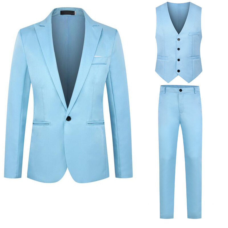 P-21 Business casual suits for men, three-piece suits, men's business formal suits, groomsmen suits