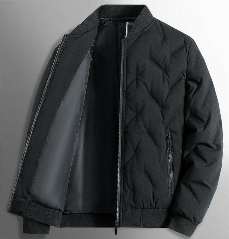 Jaket bulu angsa untuk pria, jaket bulu angsa bulu angsa hangat bersirkulasi, mantel tahan angin musim dingin luar ruangan