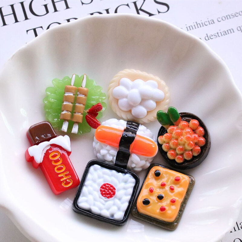5/8/10 buah rumah boneka kue Kawaii DIY miniatur buatan makanan boneka kue ornamen Resin kerajinan bermain aksesori rumah boneka