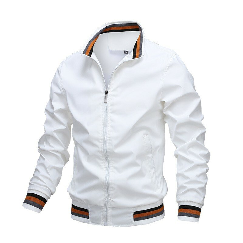 Primavera y otoño nuevos hombres de moda Casual de calidad Color sólido chaqueta de gama alta dedicado a la calidad holgada