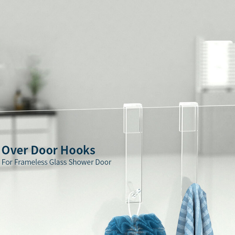 Convenient and Durable Acrylic Shower Door Hooks for Hanging Towels and Bathrobes  Non Slip Design  Easy Tool less Installation