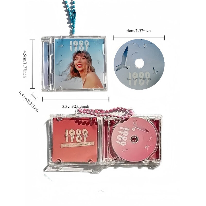 Capa personalizada do álbum Mini, CD Case com pingente de função NFC, Chaveiro TS personalizado, Amantes de música presente, 2pcs