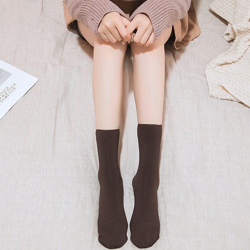 3 пары зимние теплые плотные женские зимние носки шерстяные кашемировые бархатные теплые короткие носки мягкие однотонные женские домашние носки для пола