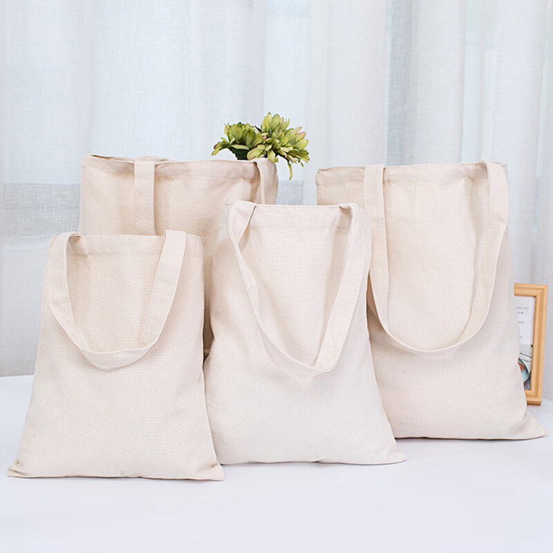 Bolso de mano de lona para mujer, bolsa de mano de lona plegable, color blanco cremoso, reutilizable, de algodón, de alta capacidad, para compras
